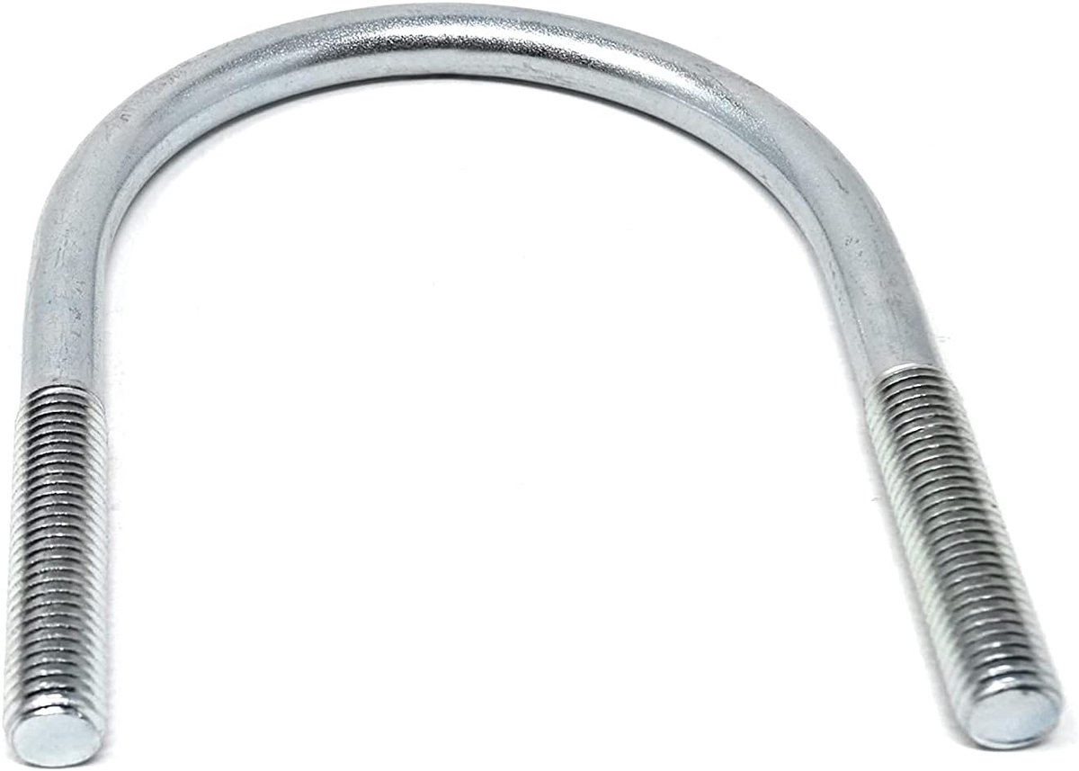 Beugelschroef DIN 3570 rond stalen beugel M12 x 138 x Ø 89 mm schroefdraadbeugel galvanisch verzinkt U-bouten