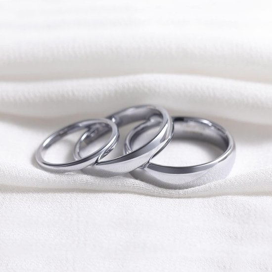 Ringen, voor dames en heren, wolfraam zilver, stapelring, smal, eenvoudig, gepolijst, verlovingsringen, trouwringen, 2 mm, 4 mm, 6 mm, 8 mm — afbeelding 2