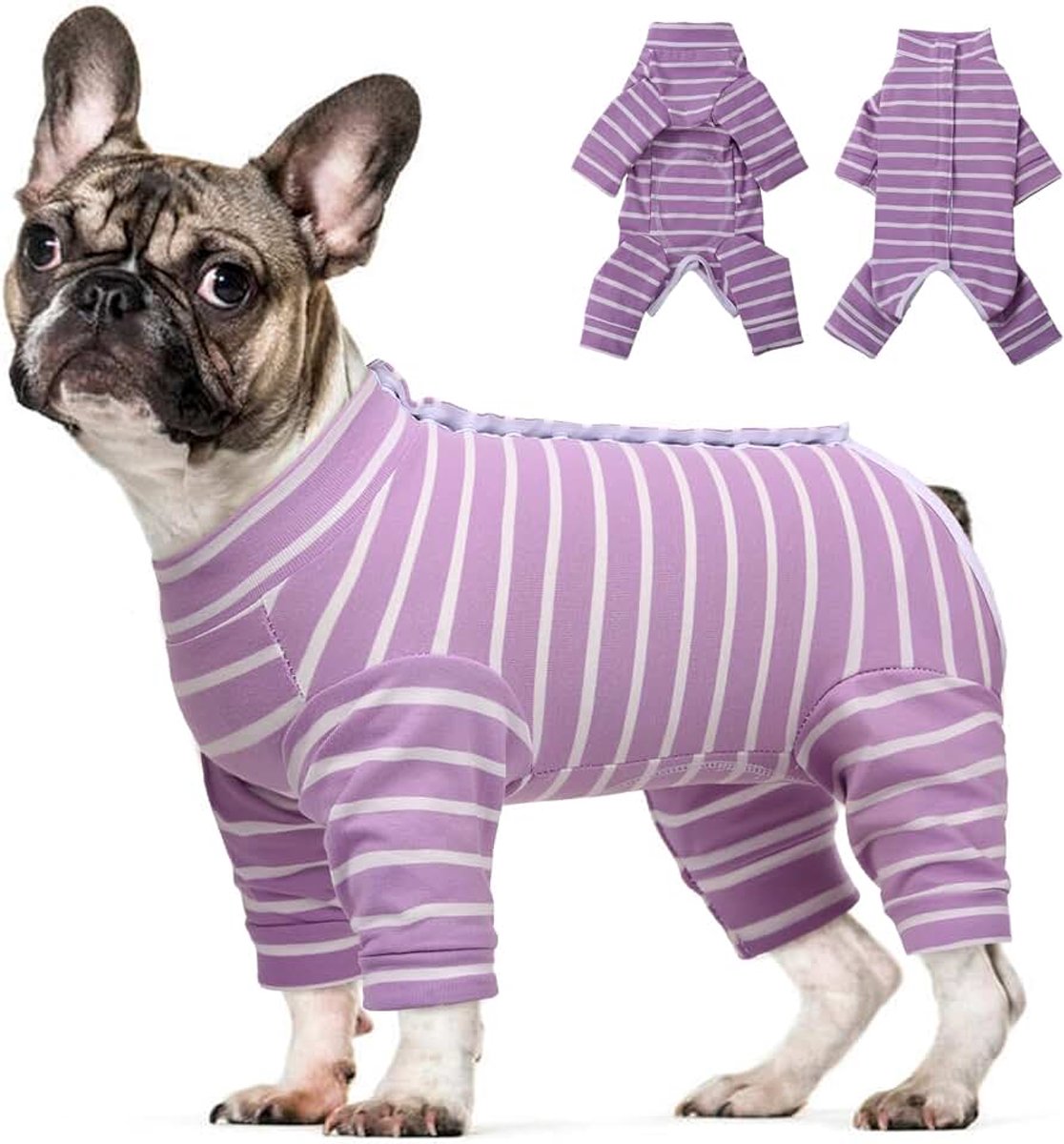 Herstelpak voor honden, bodysuit met lange mouwen voor puppy's na een operatie, shirt voor het afstoten van huidziekten, wondbescherming, huisdierpyjama, anti-likkegelalternatief voor kleine