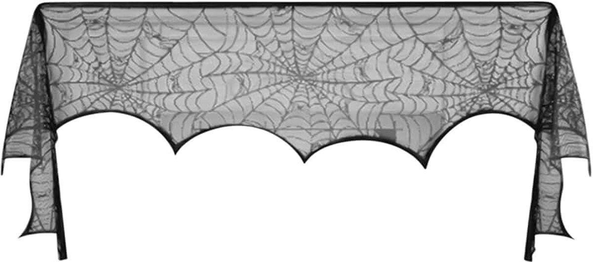 Tafelloper | Zwart Kant Halloween Lopers voor Tafels, Placemat Centerpieces voor Spookhuis Horror Filmavonden Trick-or-treat Buffet