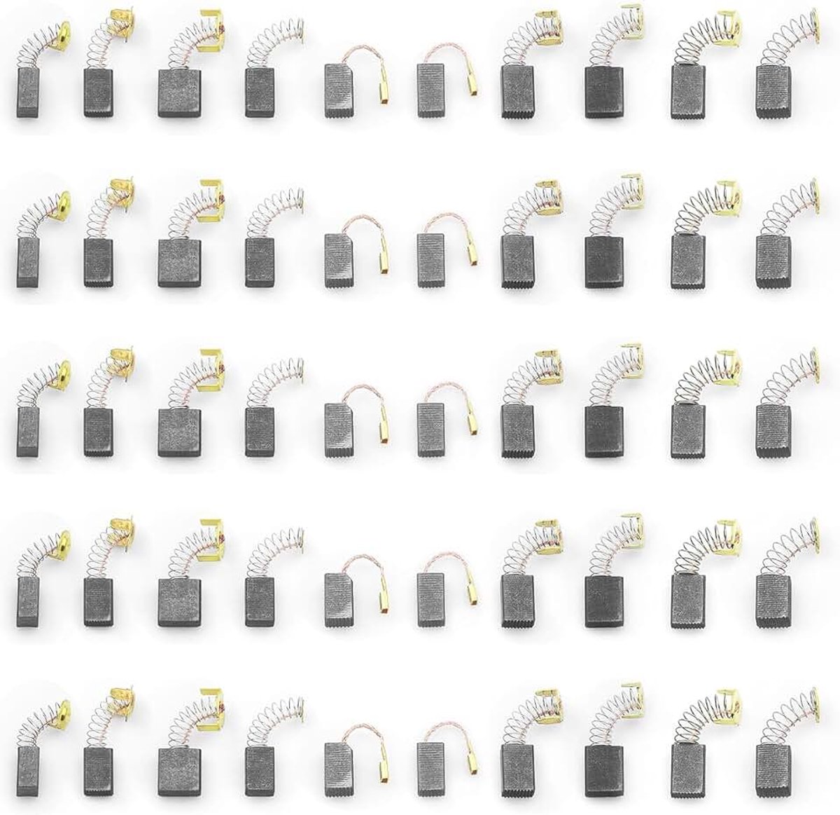 50 stuks koolborstels universele koolborstels voor elektrisch gereedschap vervangende koolborstels koolborstels voor algemene elektromotor 10 maten (A)