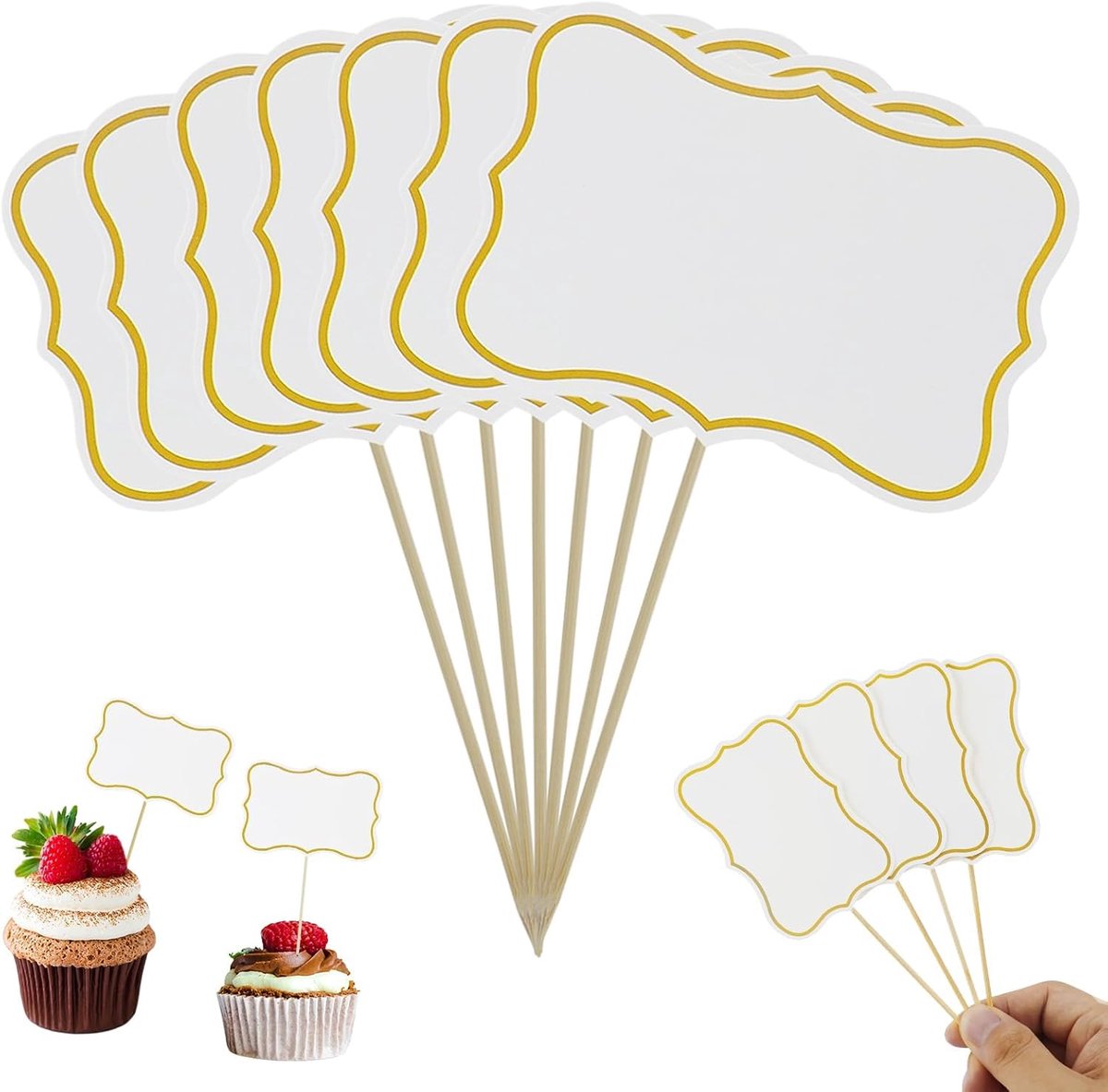 62 stuks lege tandenstoker-vlaggetjes en buffettekens voor feestdecoratie - Kaasmarkers en cupcake-vlaggetjes voor voedseldecoratie op feesten en verjaardagen