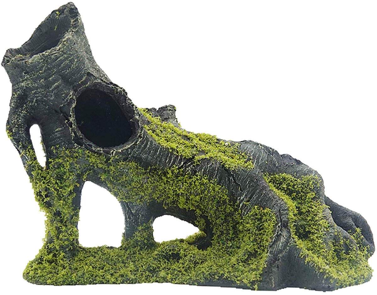 Aquariumornament, boomstronk en takken voor reptielenverblijf, boomstamdecoratie voor aquarium, schuilplaats in de vorm van een rots voor vissen en andere dieren