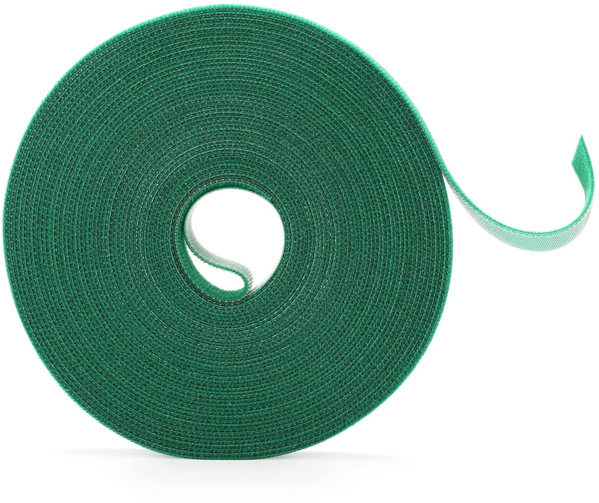 12 mm groene plant boom stropdas, 30 m zelfklevende haak en lus tape, kleverige strips tuin struik riem tape