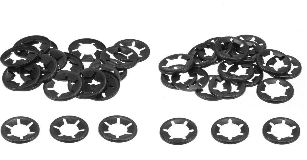 40 stuks binnengetande sterslot, sluitringen, set M14, M16, opschuifbare borgring, klemmen, snelsluiting, 304 roestvrij staal, drukmoeren