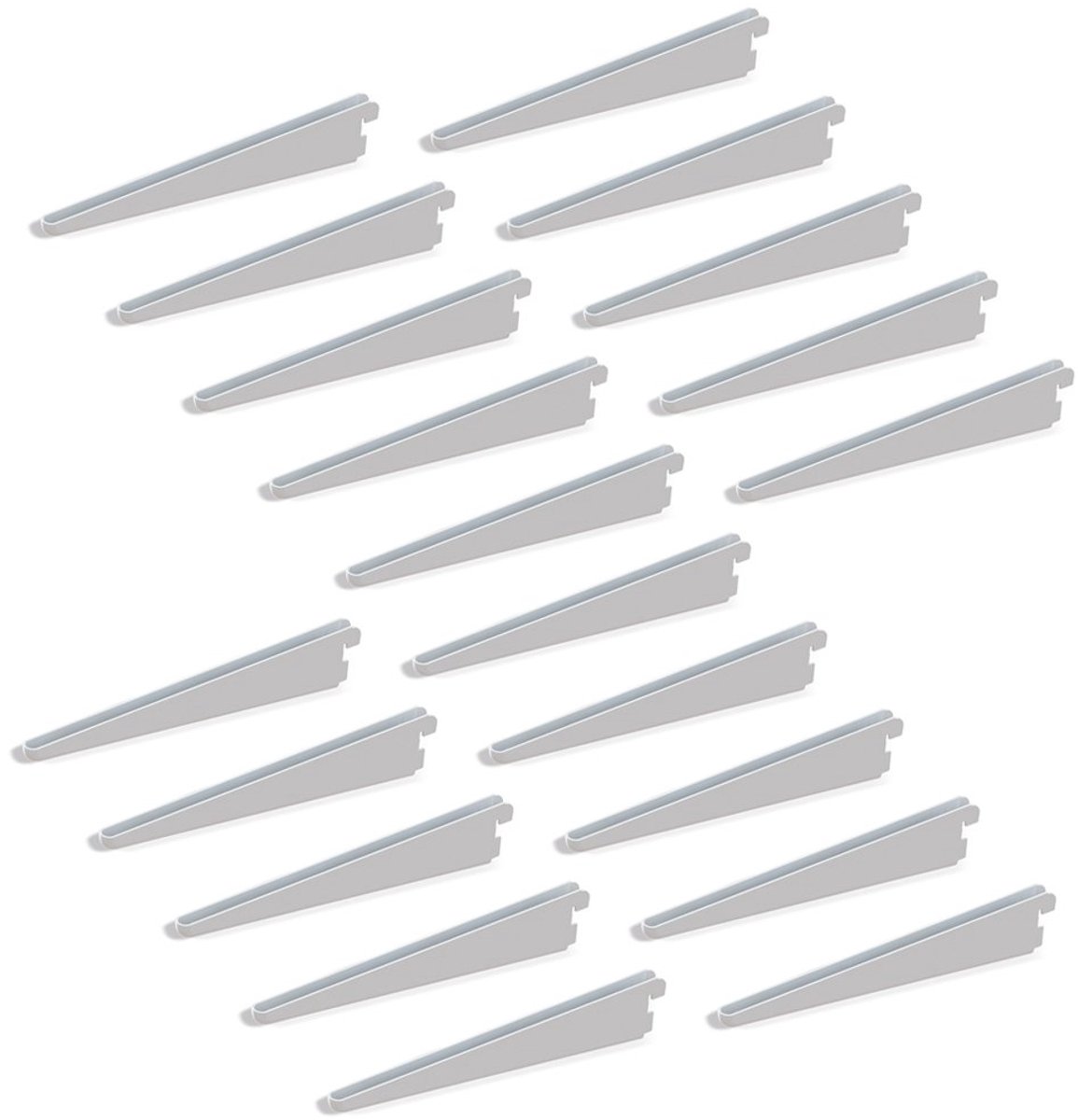 - Plankhoek voor lijstprofiel, dubbele boring, doorgang 32 mm 470 mm, set van 20 stuks, wit, 170 mm