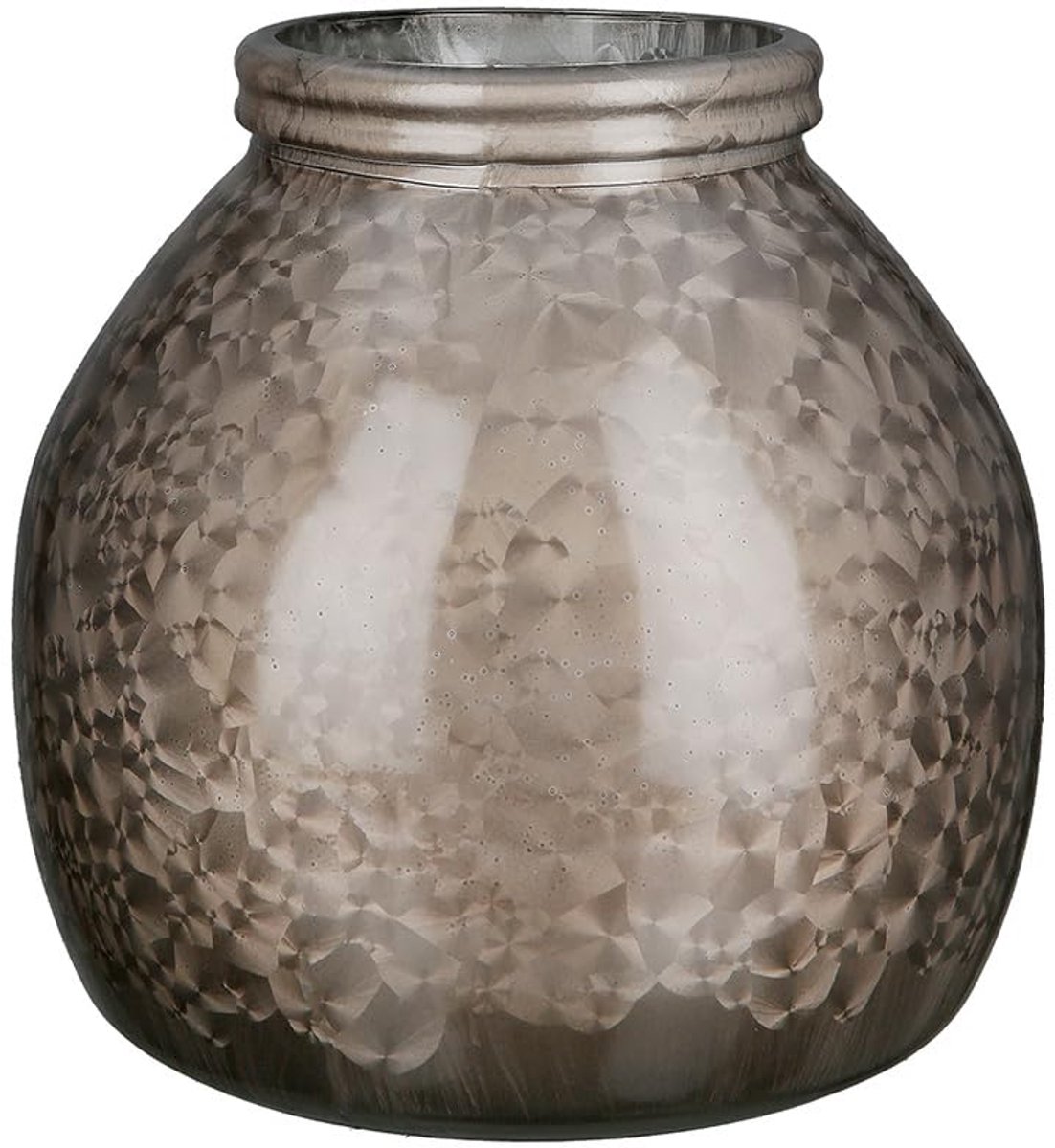 Vaas Montana glas goudkleurig buikig 21 cm diameter decoratie woonaccessoire bloemenvaas tafeldecoratie