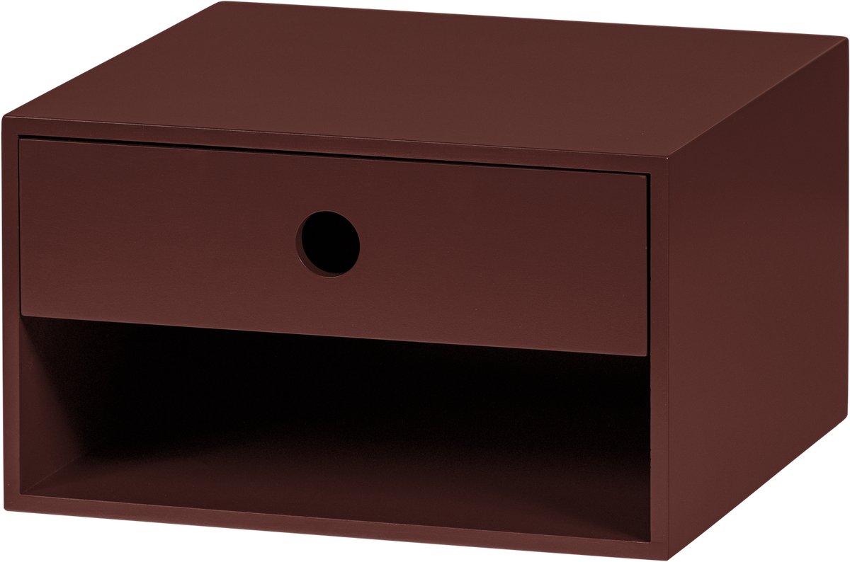 WOOOD Nancy Hangend Nachtkastje Bordeauxrood - 20x34x30