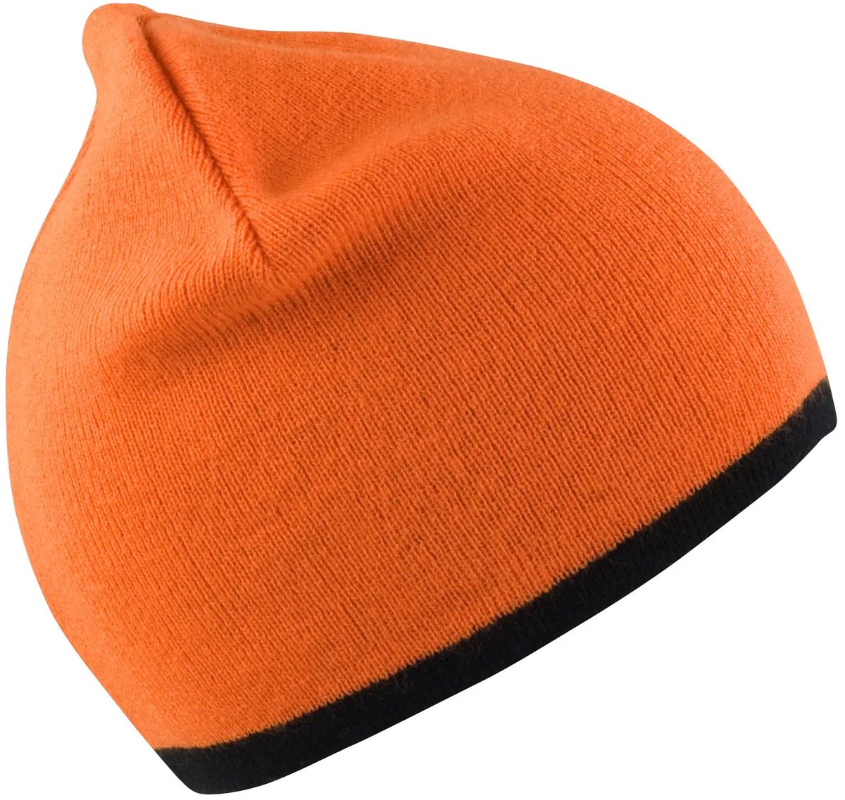 Result Soft Feel Cuffless Reversible Beanie RC46 - Bright Orange/Black - One size
