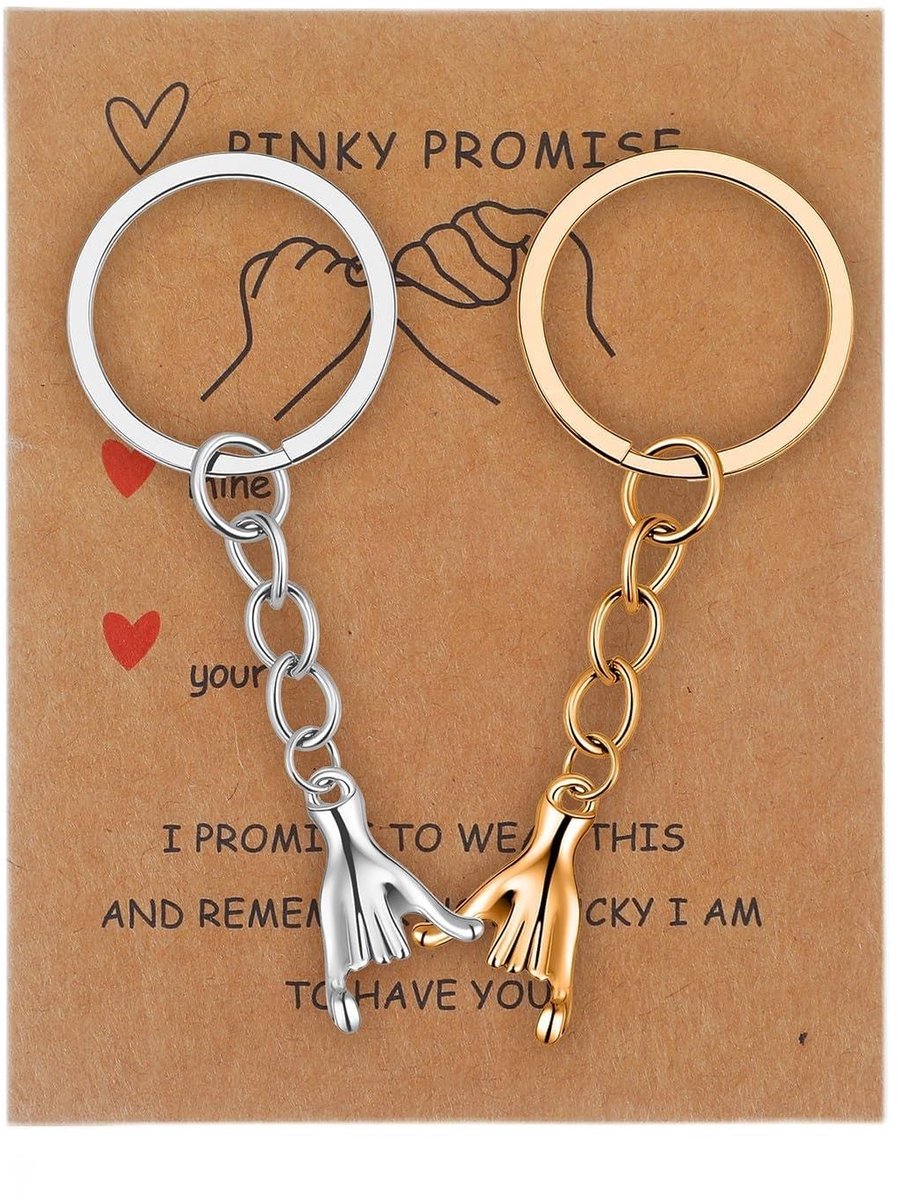 Dailygoods - Tyqour 2 stuks partnersleutelhangers voor koppels, cadeaus met kaarten, adventskalender, vulling, mannen, vrouwen, beste vriendin, verjaardag, jubileum, cadeau voor haar, haar, vriend