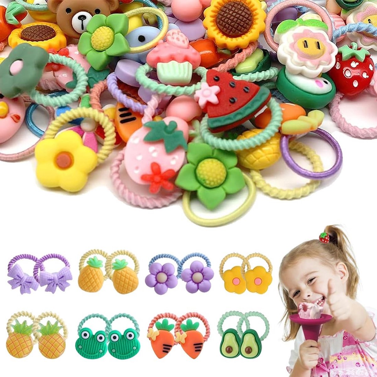Dailygoods - Haarelastiekjes voor babymeisjes, elastische hoofdband, paardenstaarthouder, haaraccessoires voor kinderen, peuters, meisjes, naadloos, zacht haarelastiek met haarelastiek, voor kinderen, kleine