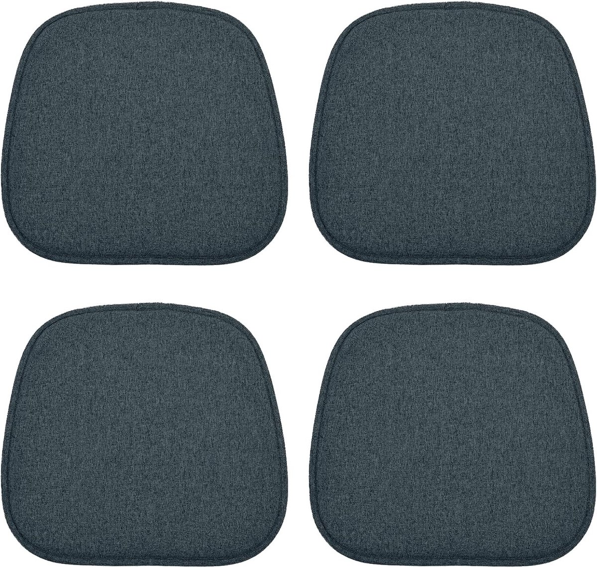 Set van 4 antislip stoelkussens, stoelkussen, kussen voor eetkamerstoelen, wasbaar, voor kantoren, outdoor, indoor, tuin, 41 x 39 cm, zwart