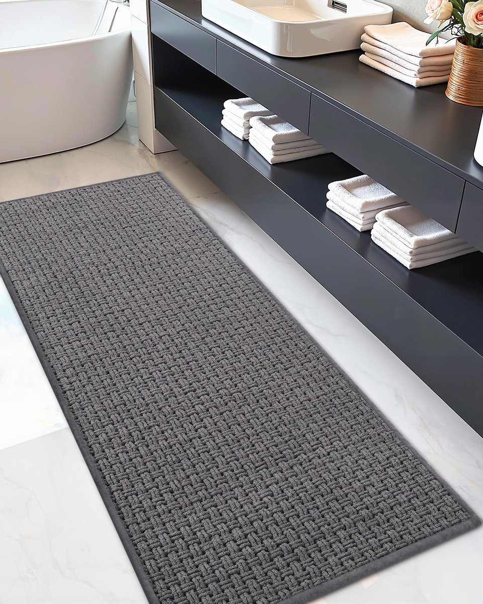 Dailygoods- Badmat Zeer Absorberend 44 x 120 cm - Antislip - Zacht en Comfortabel - Driedimensionaal Weefproces - TPR Onderkant - Vermindert Vermoeidheid - Badkamermat