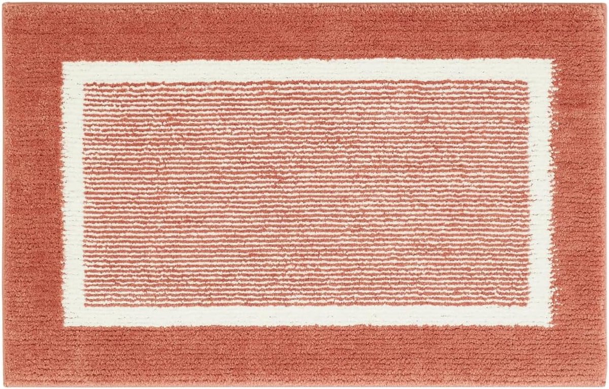 andiamo Maui Badmat, antislip, zacht en wollig, douchemat voor badkamer, antislip, wasbaar, 40 x 60 cm, roestrood