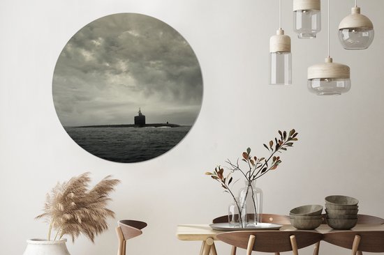 WallCircle - Cercle mural - Cercle mural - Un sous-marin fait surface dans l'océan Pacifique - Aluminium - Dibond - 140x140 cm - Intérieur et extérieur