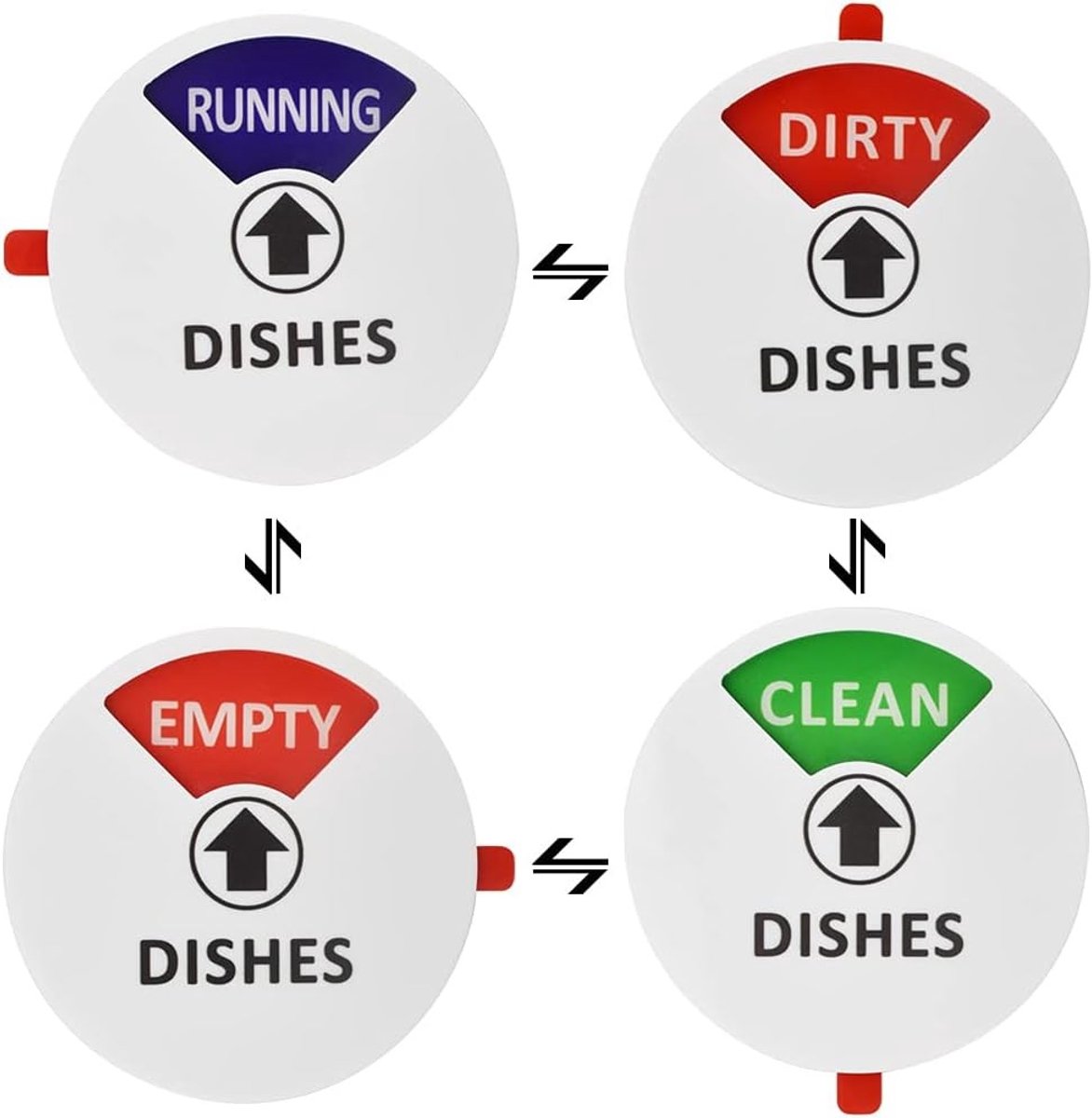 Magnetische Reinigen-Vuil Indicator voor Vaatwasser - Dubbelzijdige Flip Signaal met Opties voor Schoon, Vuil en Leeg - Geschikt voor Alle Vaatwassers