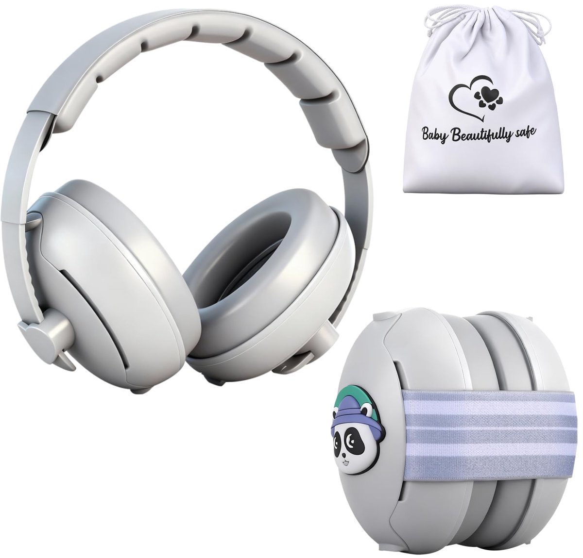 SnelShoppen - Zocipro 2-in-1 Oorbeschermers voor Baby's - Ruisonderdrukkende Oorkappen met Verstelbare Hoofdband - Gehoorbescherming voor Kinderen tot