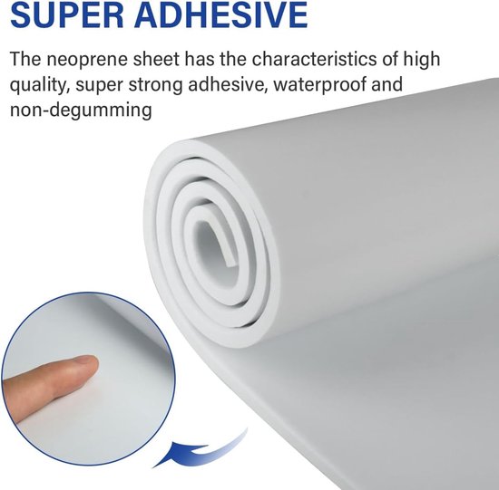 Zelfklevende Foam Rol, Cellrubber, 300mm x 1.5mm x 1.5m - Multifunctionele Neopreen Foam Vellen, Makkelijk te Snijden, Ideaal voor DIY Projecten en Isolatie — afbeelding 3