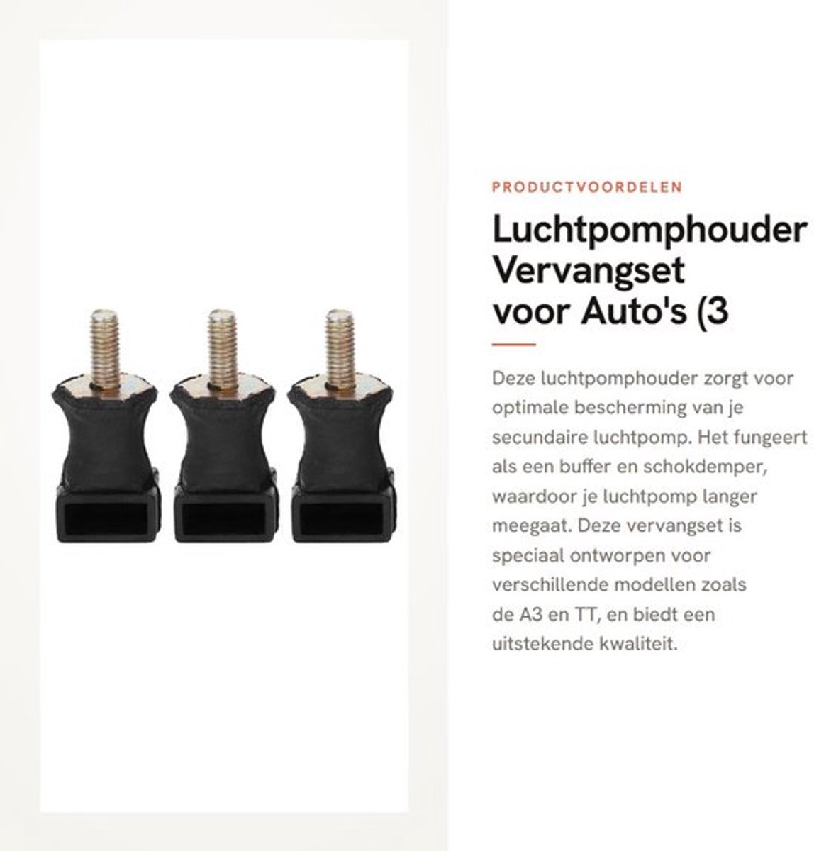Luchtpomphouder Vervangset voor Auto's (3 Stuks)