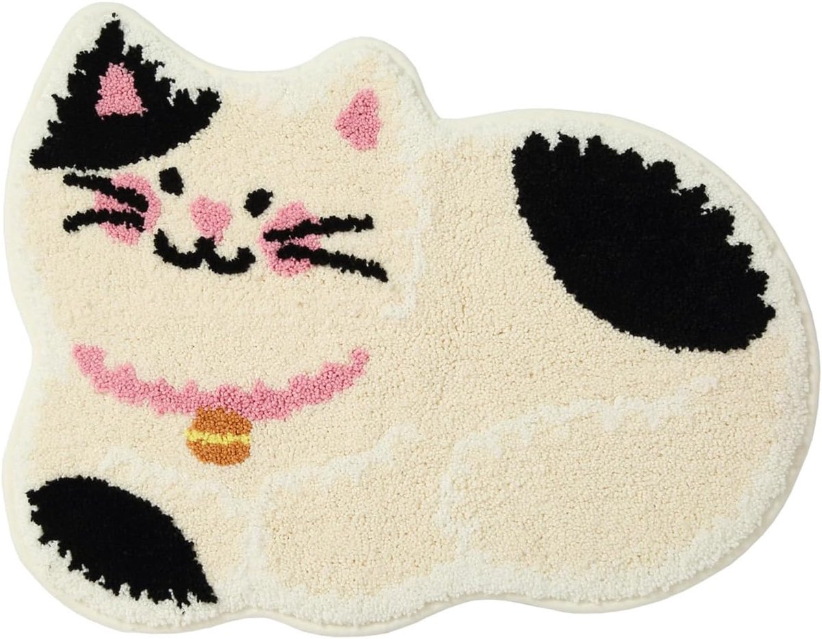 Badmat Rutschfest 45 x 60 cm - Zachte Absorberende Badematte - Schattige Kattenmotief - Voor Douche en Badkamer - ShopVlot