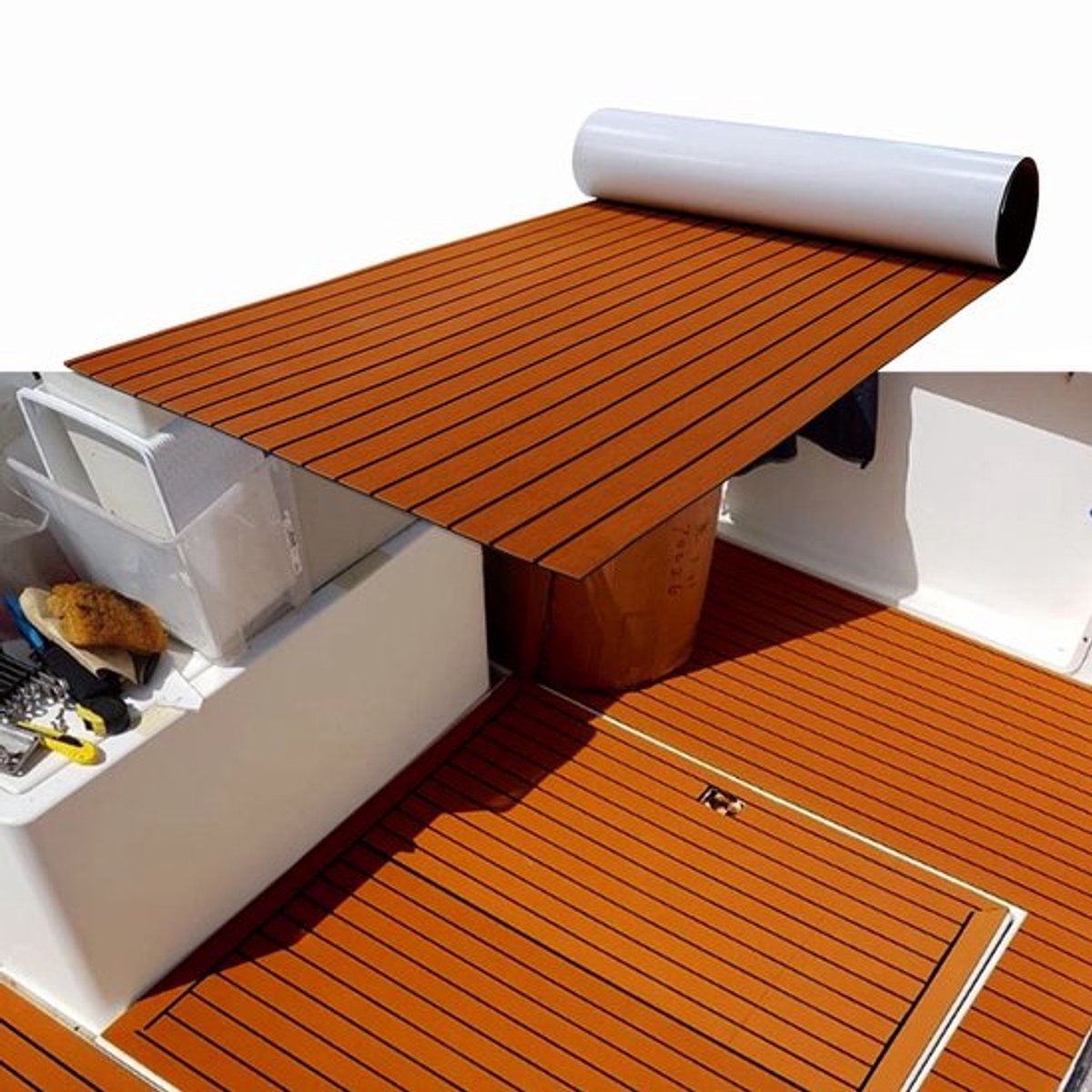 240x90x0,6cm EVA antislipmat, EVA schuim RV Marine vloertapijt, buiten bruin zwart duurzaam anti-scheur bootv