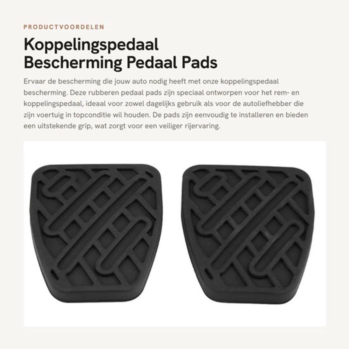 Koppelingspedaal Bescherming - Pedaal Pads - Rempedaal Rubber Pad - Koppeling/Rem Pedaal - Voetrem Pedaal - Automotive grade thermoplastisch rubber - Pedaalrubber
