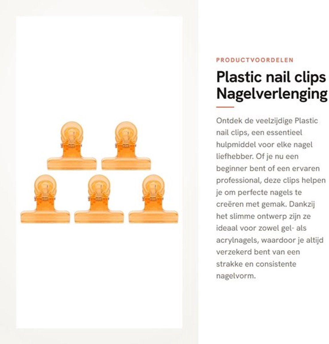 Nagelclips Kunststof - Multifunctionele Nagellak Remover Clips - C-Curve Nagelverlengingsclips - 5 Stuks - Duurzaam - Geschikt voor Professioneel Gebruik