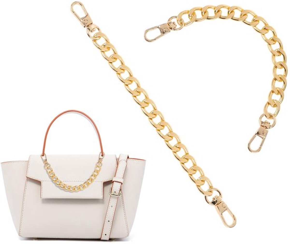Portemonnee Verlengketting 20 cm - Verstelbare Tas Riem - Tashengsel - Schouderband - Accessoire - Hoogwaardig Aluminium - Tasriem