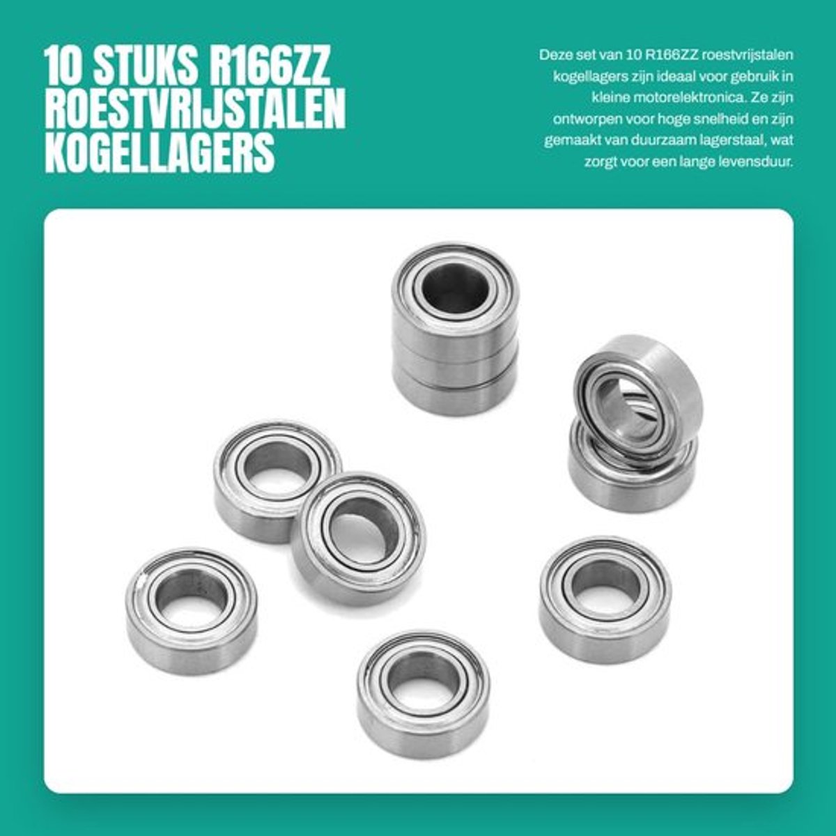 10 Stuks R166ZZ Roestvrijstalen Kogellagers