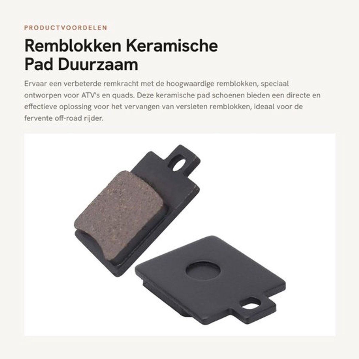 Remblokken Hoogwaardige Keramiek - Remblokjes ATV - Vervanging Quad - Slijtvast - Duurzaam - Verbeterde Remkracht - Remblok