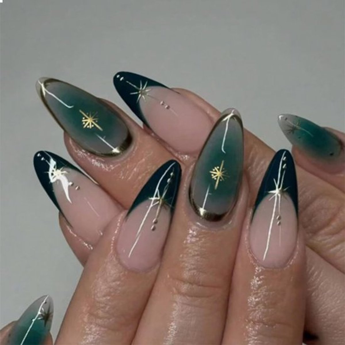 Kunstnagels 24 Stuks - Amandelnagels - Acryl - Bruin/Ombre - Nagellijm - Middelgroot - 12 Maten - Nepnagels