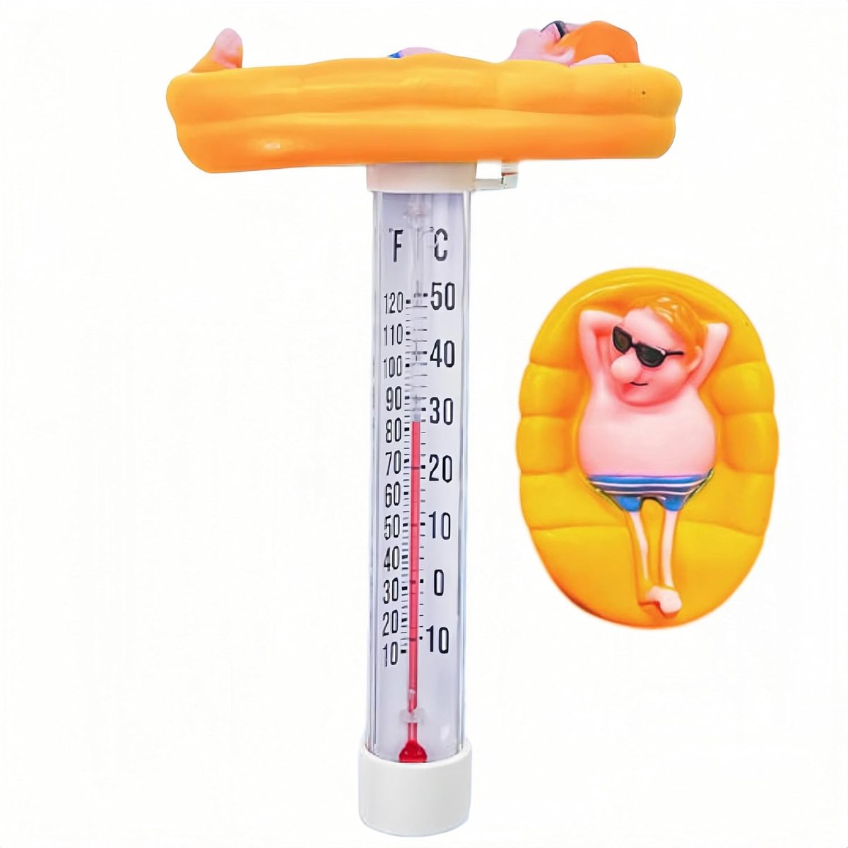 SnelShoppen - Floating Water Thermometer voor Zwembad, Spa, Hot Tubs, Babybadje - Schokbestendig, Duurzaam PVC, Met Koord - Perfect voor Tuin en Visse