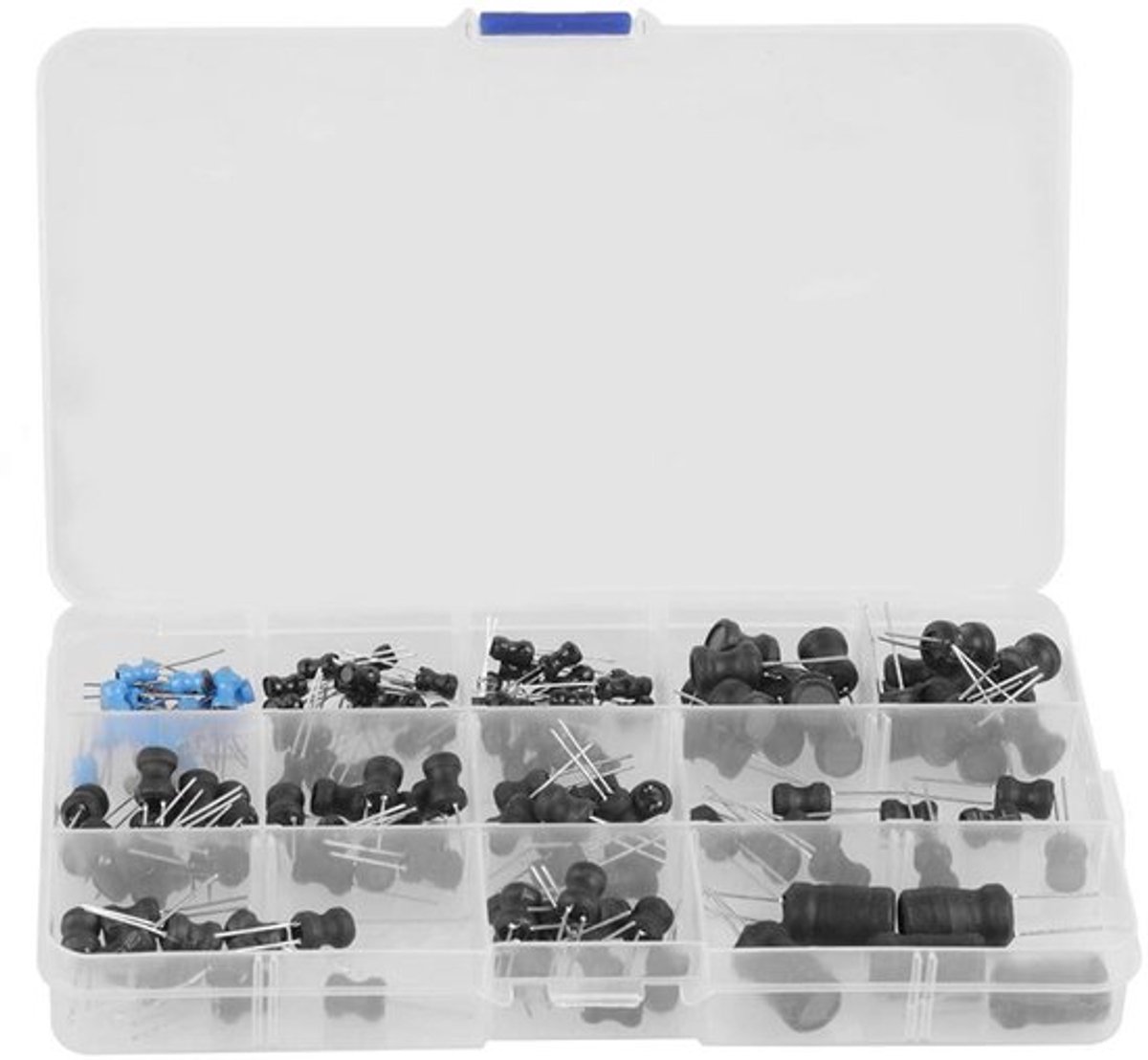 145 stuks elektrolytische condensatoren - Assortiment kit - 10uH-10mH - Voor elektronica - Duurzaam - Geschikt voor hobbyisten