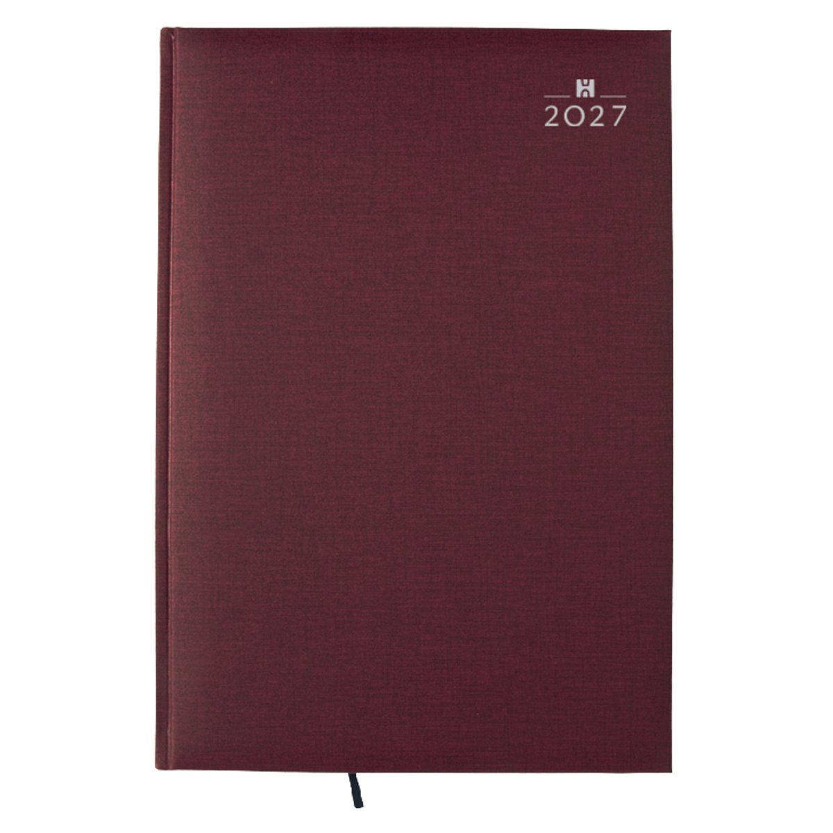 Castelli - Bureau agenda H45 Arezzo 2027 - week per twee pagina's - formaat A5+ (17x24 cm) - 6-talig incl. NL en F - Made in Italy - gewatteerde omslag aubergine