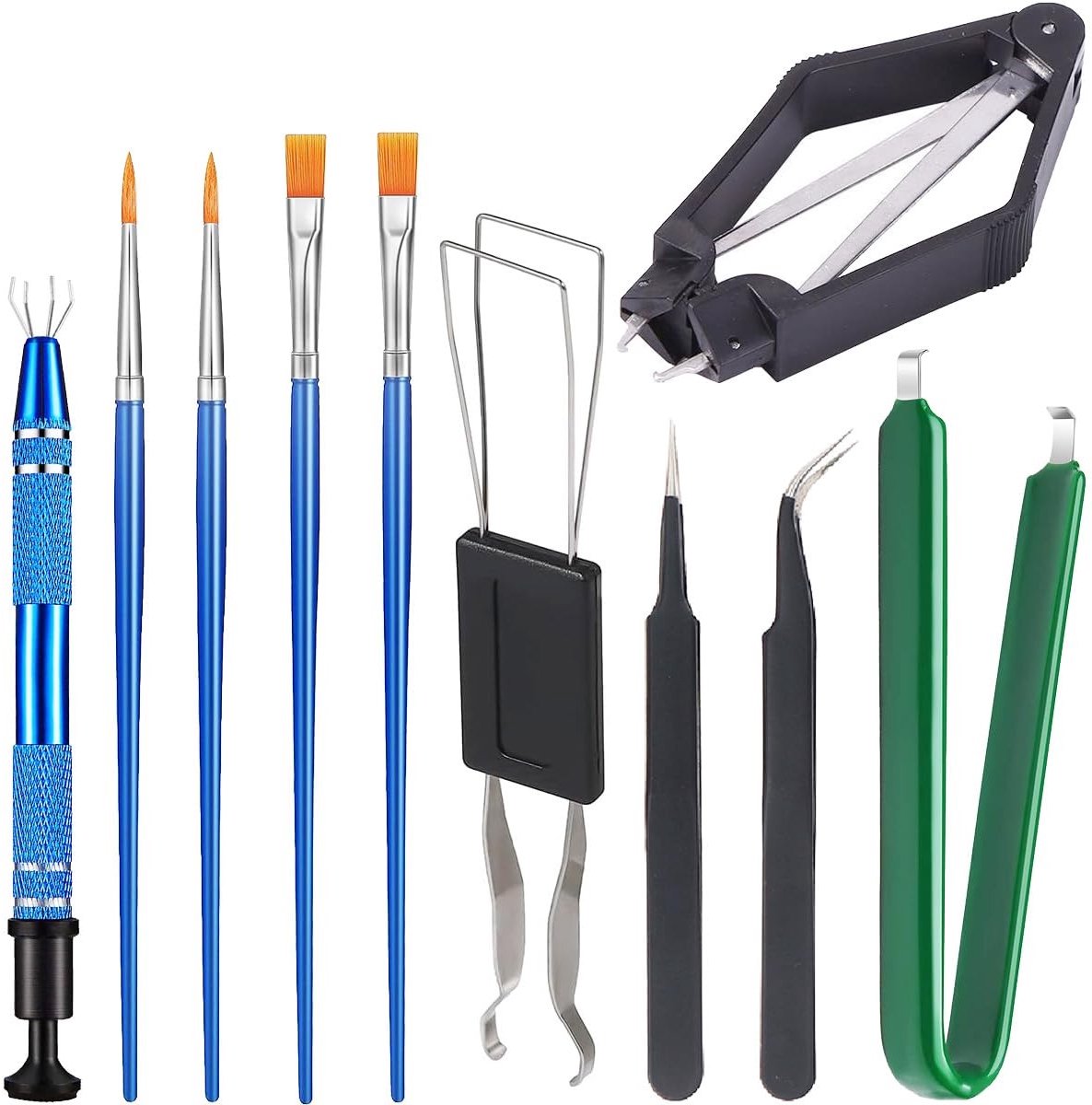 10-delige IC Puller Kit met 4 Klauwen, Chip Verwijder Tool, Schakelaar Trekker en Precisie Pincet voor Elektronica Reparatie