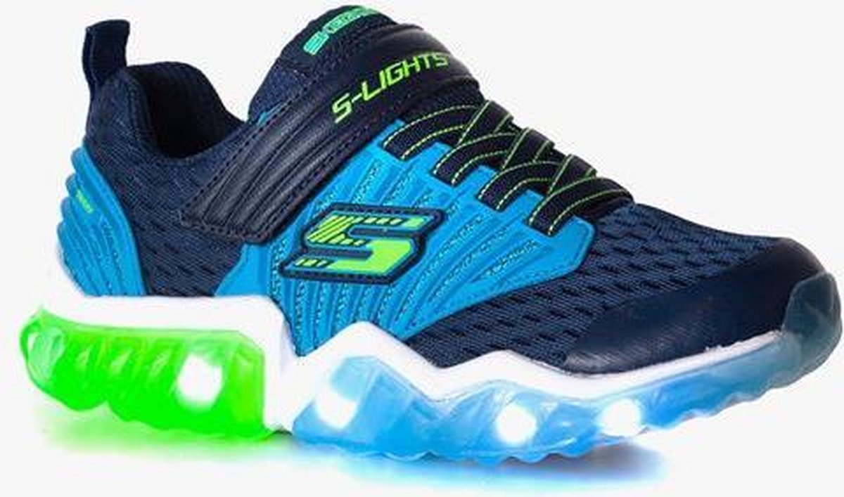 Skechers Rapid Flash jongens sneakers met lichtjes Blauw - Schoenen.nl