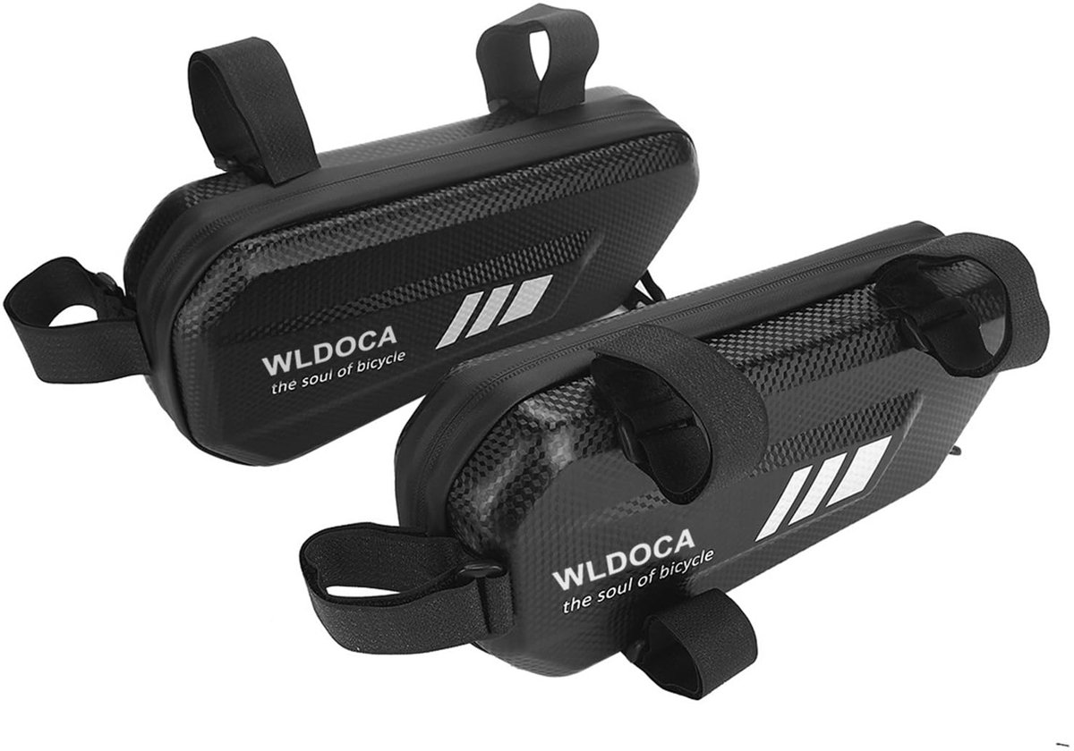 SnelShoppen - 2-pack waterdichte EVA-motorfietszijzakken - 2L driehoekige gereedschapstassen voor motoren, zwart, ideaal voor touren en woon-werkverke