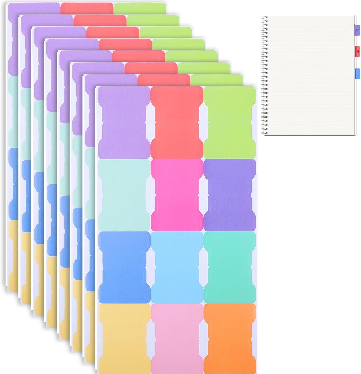 Zelfklevende indextabs 96 stuks - pastel kleuren - stickers voor markering - ideaal voor organisatie - ShopVlot