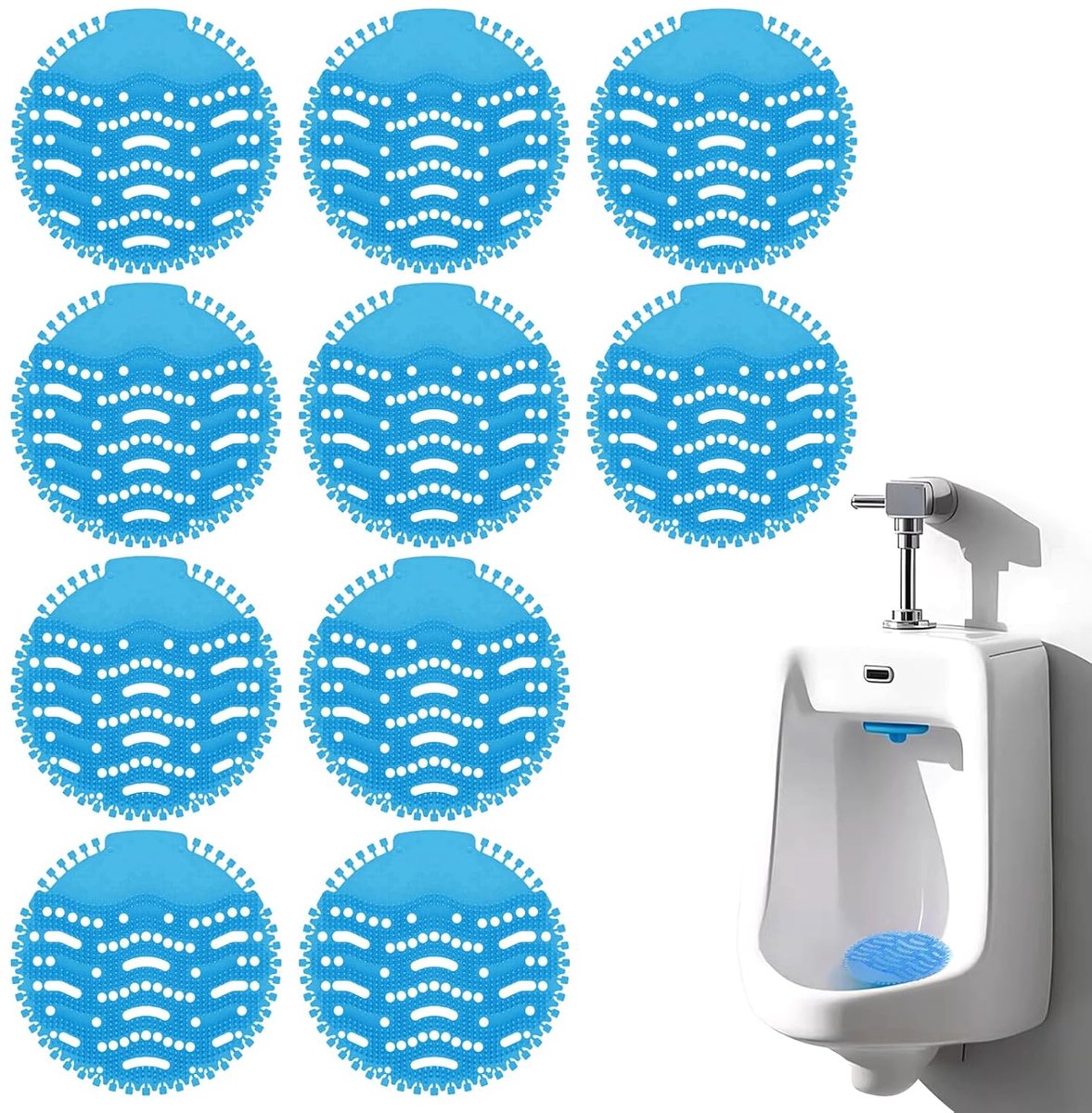 SnelShoppen - 10 Pcs Urinal Strainer met Geur, Blokkeert Urinaal Strainer, Anti-Splash, Geur Bescherming voor Toiletten, Badkamers, Kantoor en Hotels