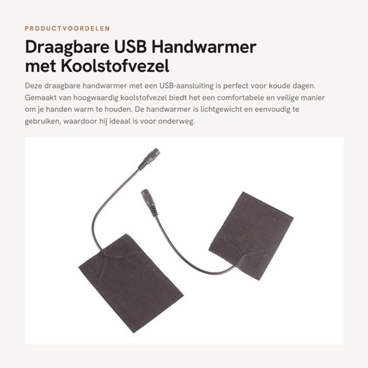 Draagbare USB Handwarmer met Koolstofvezel Verwarming