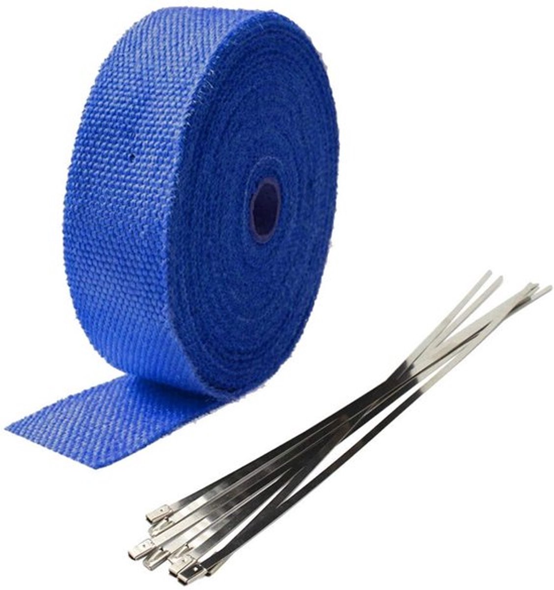 Glasvezel Tape - Hittebescherming - Blauw - Isolatie Uitlaatpijp - Verbeterde Gasstroom - Geschikt voor Motorfietsen - Kleur Blauw