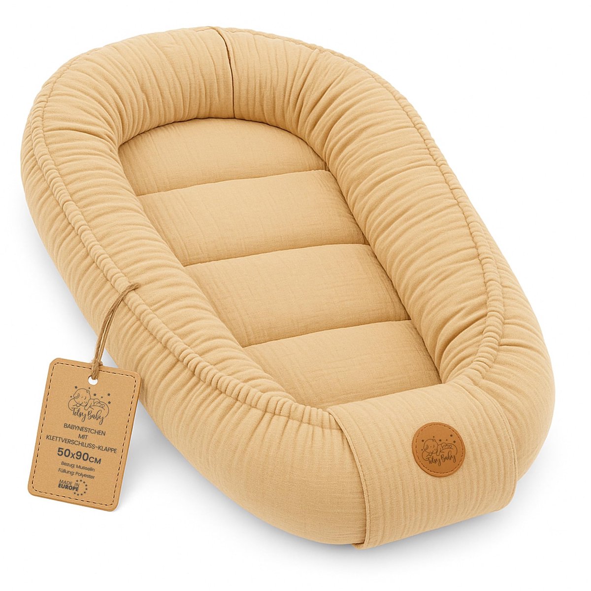 SnelShoppen - Hydrofiel Nestje voor Baby - Zacht Ademend Draagbaar voor Pasgeborenen 50x90 cm - Knus en Behaaglijk voor Ledikant, Kinderbed, Wieg, Bab