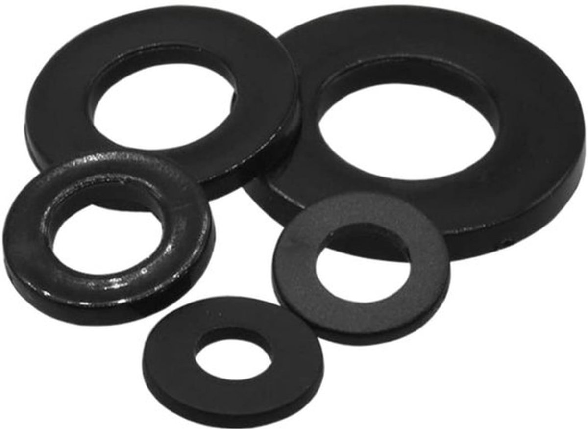 Wasringen 50 Stuks - Zwarte Nylon Platte Pakking - PA66 Nylon - Doorvoertules - Hoge Temperatuur Weerstand - Corrosieweerstand - Platte Pakkingen