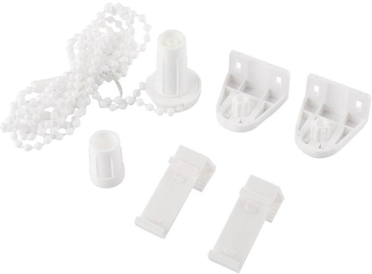 Rolgordijn Reparatieset - Koppeling/Beugel - Kraalketting 89cm - Voor 17-18mm Buis - Hoogwaardige Kunststof - Eenvoudig te Gebruiken - Raamdecoratie