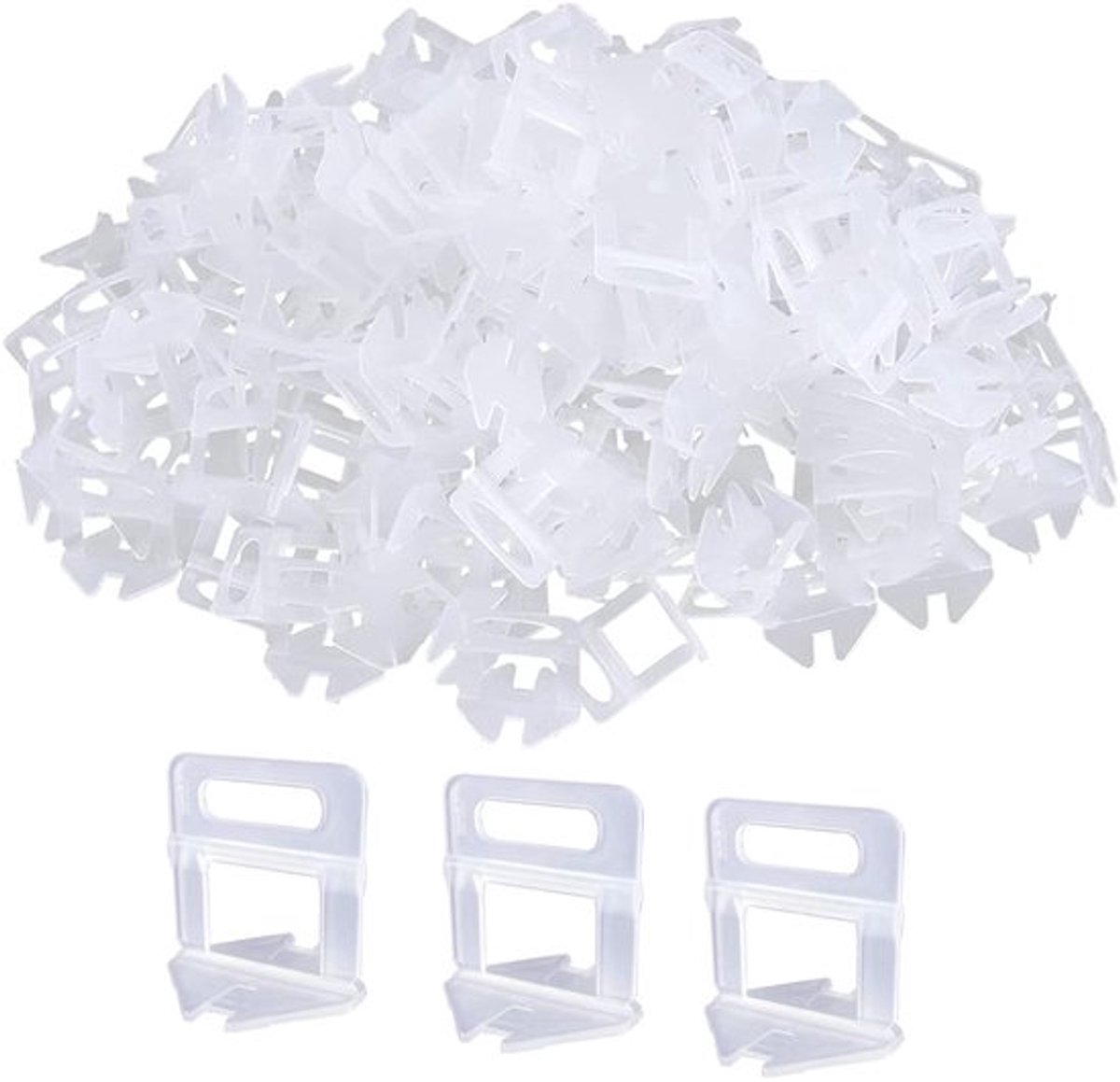 Nivelleringssysteem set 200 nivelleringslipjes - Tegels leggen - Dikte 3-12 mm - Clips - 1 mm - Gebruiksvriendelijk - Tegelniveau