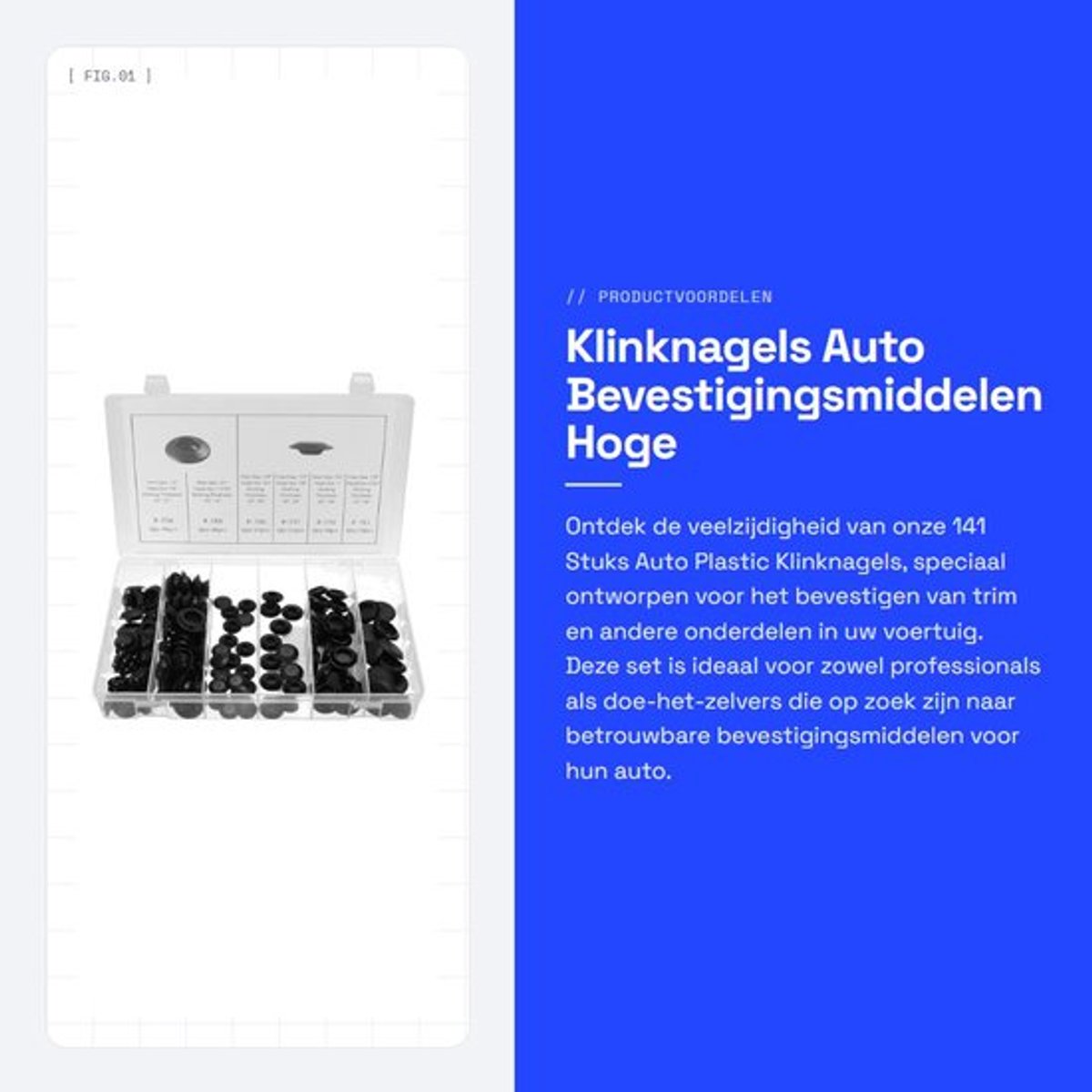 Klinknagels 141 Stuks - Bevestigingsmiddelen - Push Type Pin - Klinknagels Clips - Trim Kit - Nylon Materiaal