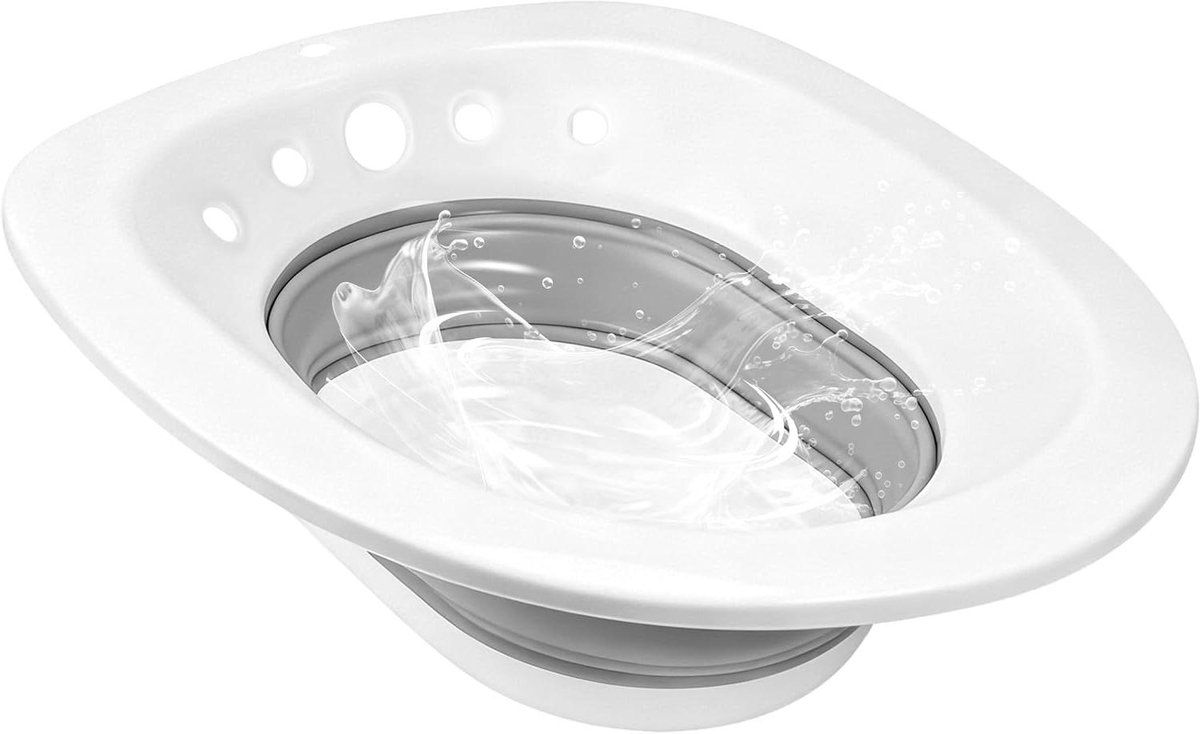 Opvouwbaar Zitbad - Bidet Toilet Inzet - Weekbed Verzorging - Ruimtebesparend Ontwerp - 396 x 367 cm - Wit