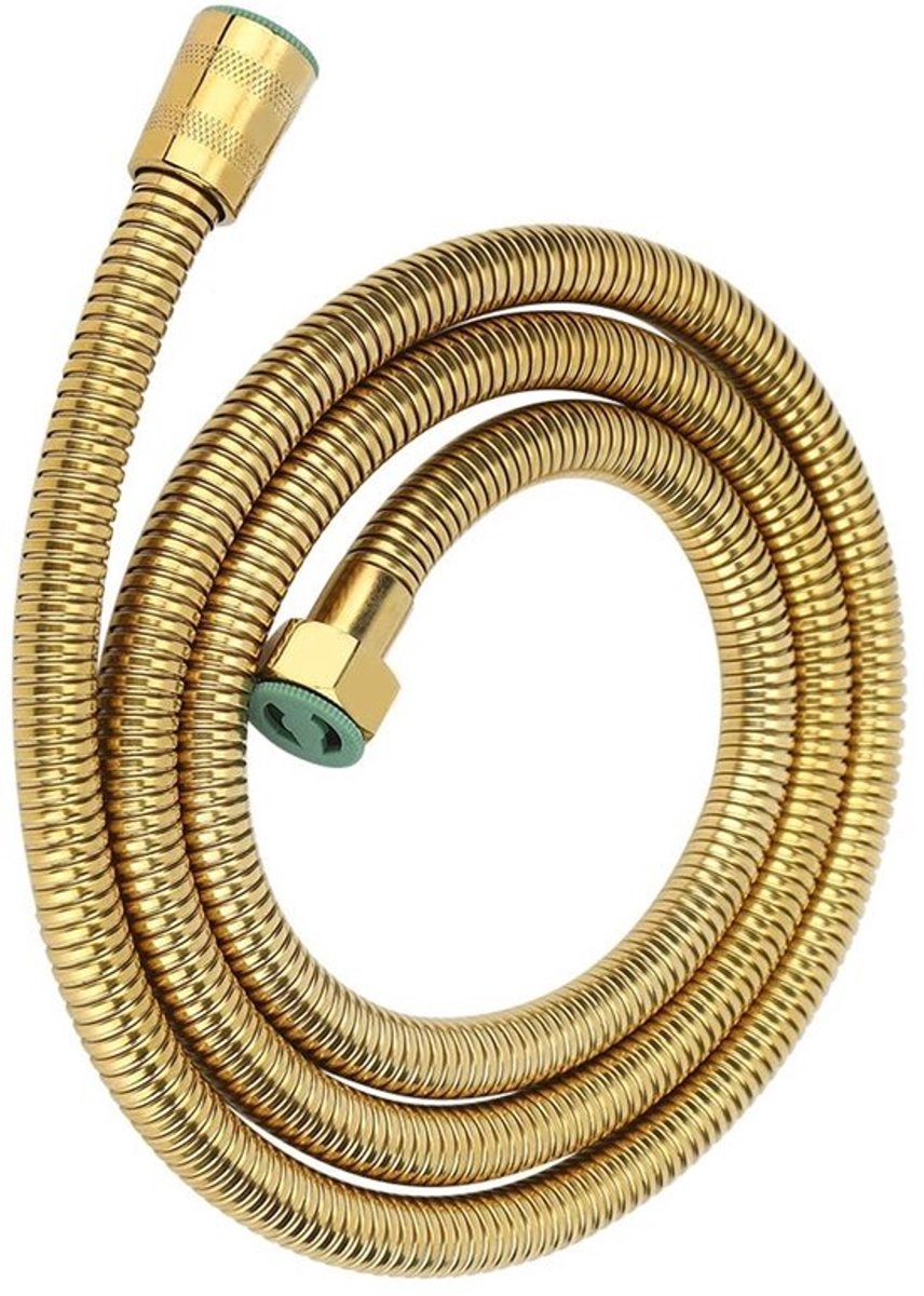 Doucheslang Goud - Roestvrij Staal - Handheld Douche - Dubbele Gesp - 0,8 MPa - 200 g Gewicht - 1,5 m Lengte - Douchekopslang