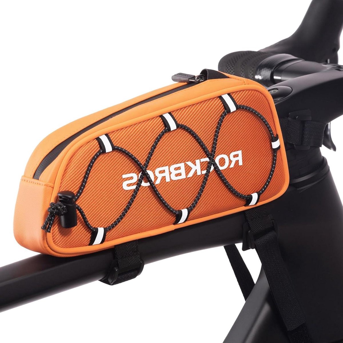 Fietstas Frame - Bovenbuistas Driehoekstas - Fietsen Onderweg - Reflecterend Veilig - 1 Liter Capaciteit - Oranje