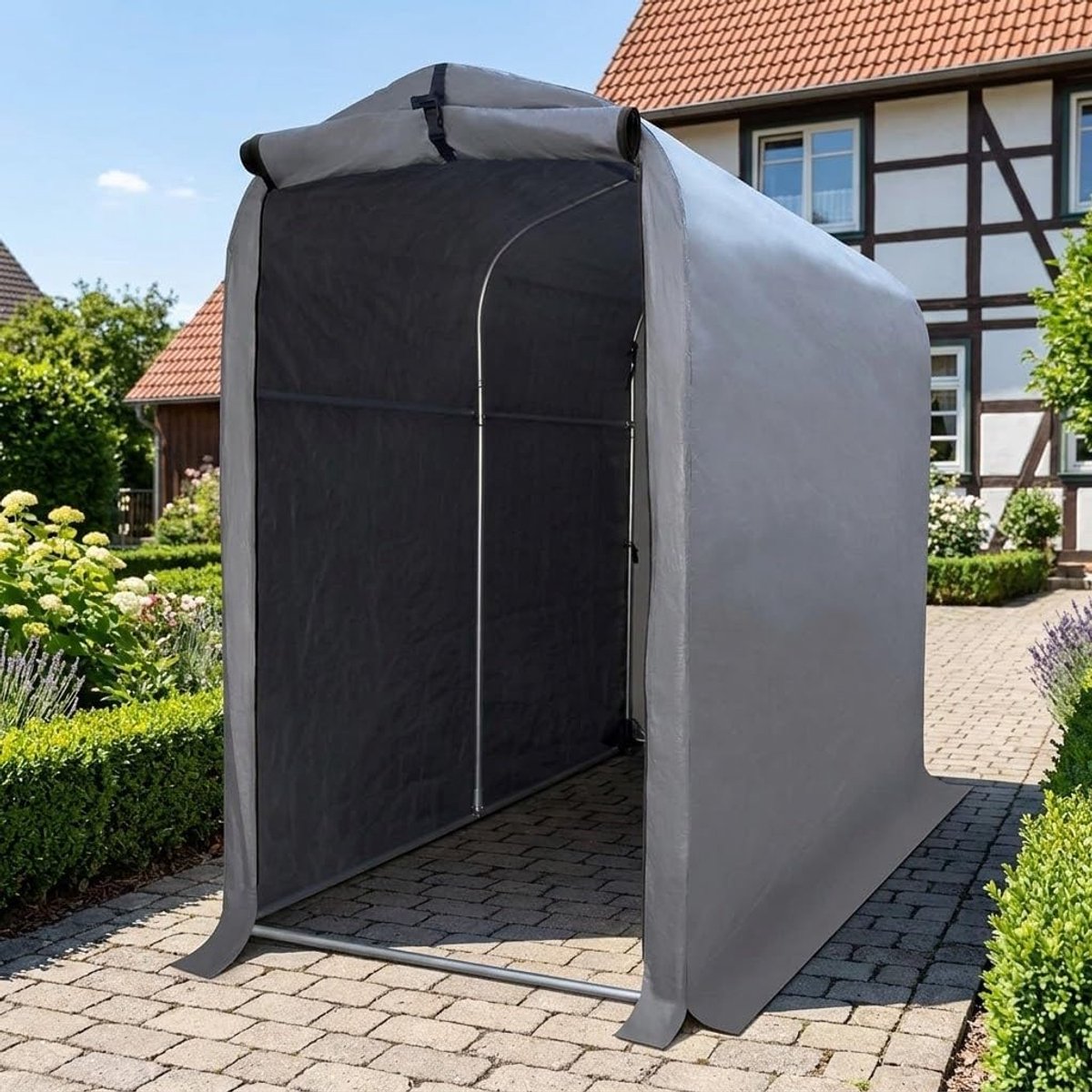 SnelShoppen - Fiets Garage voor 2 Fietsen: Winterbestendige Galvanized Stalen Fietstent, Waterdichte Fietskist en Fietsopslag voor Tuin, Schuur, Geree